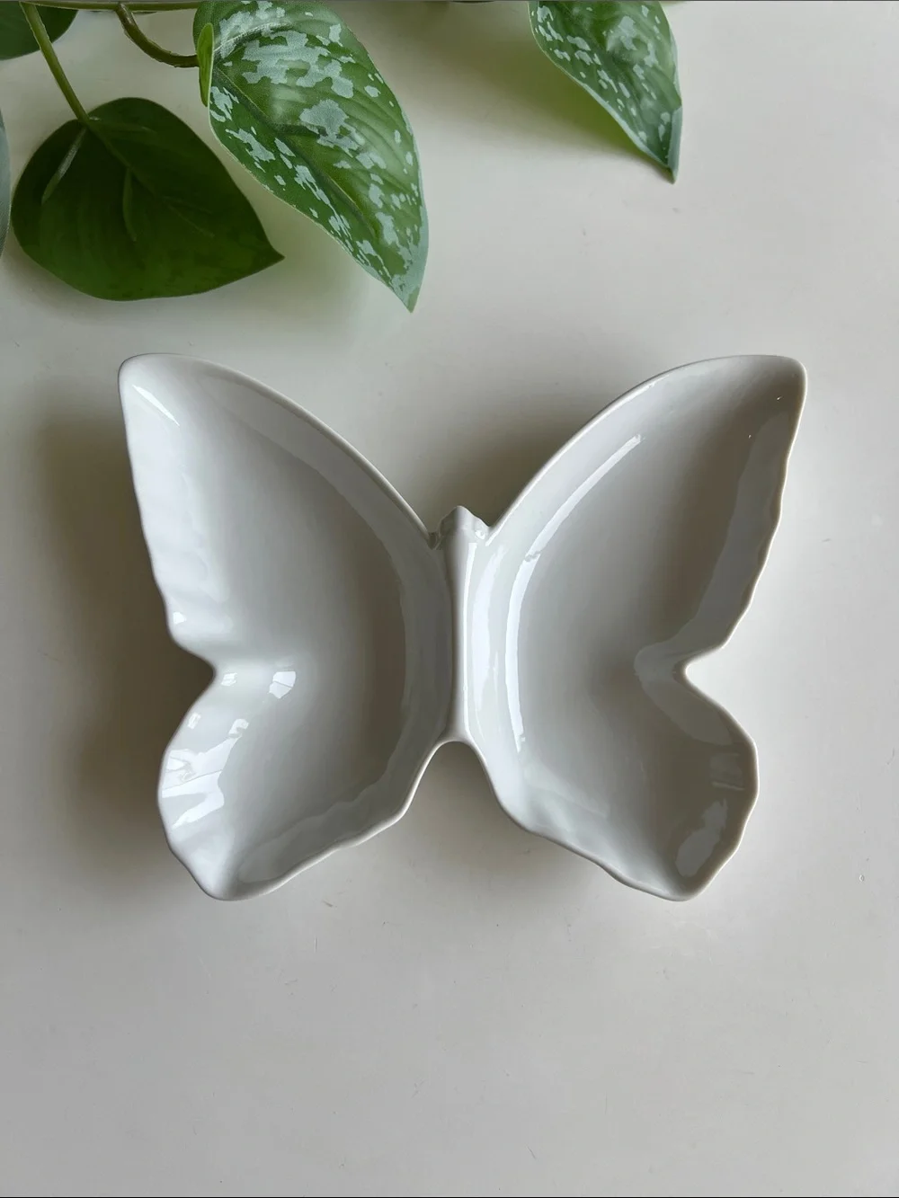 Vintage Ceramic Butterfly Trinket Jewelry Dish Decor